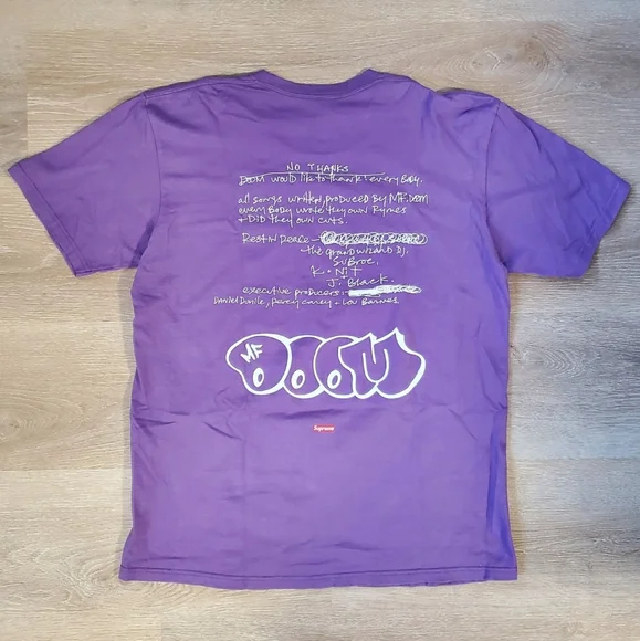 Supreme MF DOOM Tee Dusty Purple FW23 Size Large T-shirt NWOT New Without Tags - Picture 3 of 8